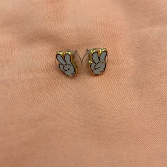 Disney Jewelry - Mickey Mouse Peace Sign Earrings